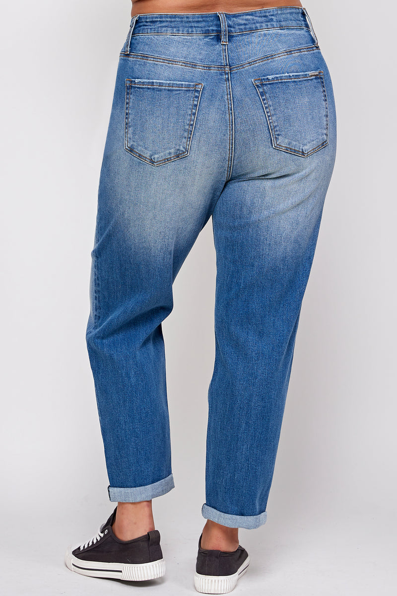 TAKE IT EASY PLUS SIZE SLIM FIT BOYFRIEND JEANS - Insanegene.com