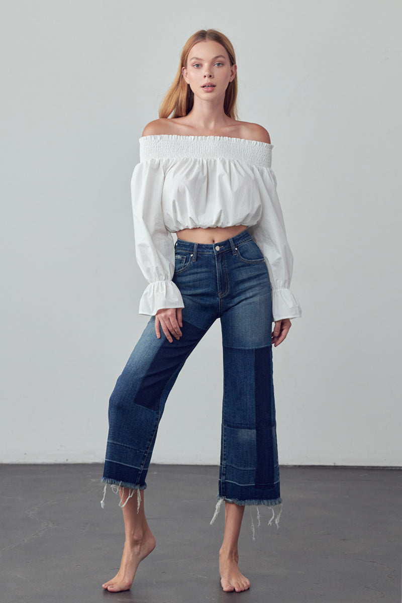 Lori Mid-Rise Crop Flare Jeans - Insanegene.com