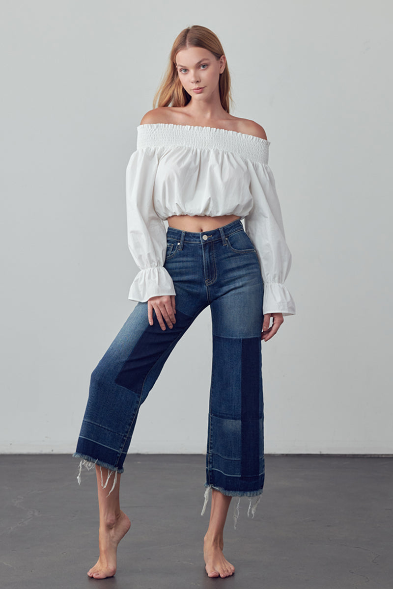 Lori Mid-Rise Crop Flare Jeans - Insanegene.com