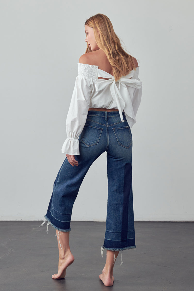 Lori Mid-Rise Crop Flare Jeans - Insanegene.com