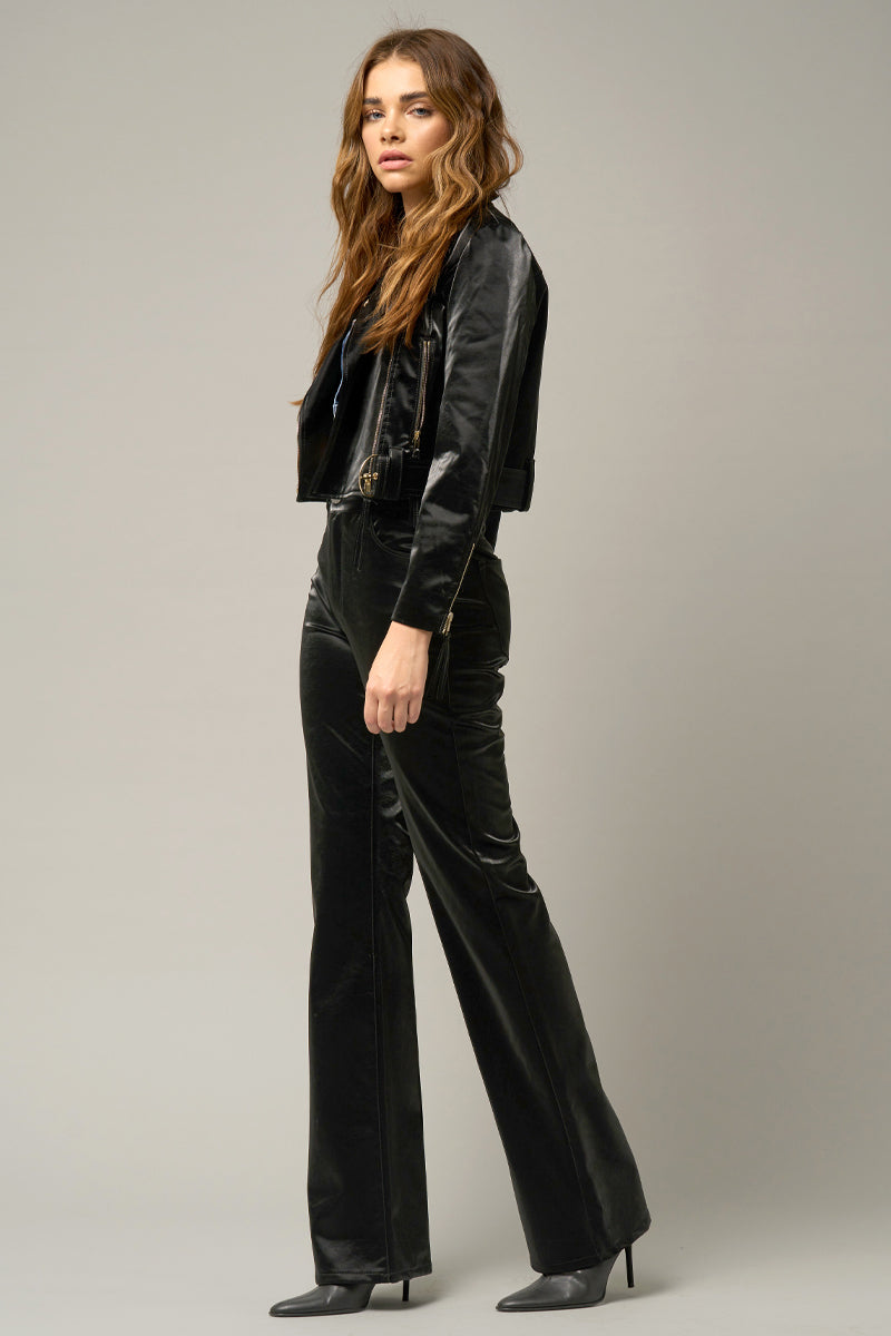 Faux Leather Flare Pants - Insanegene.com