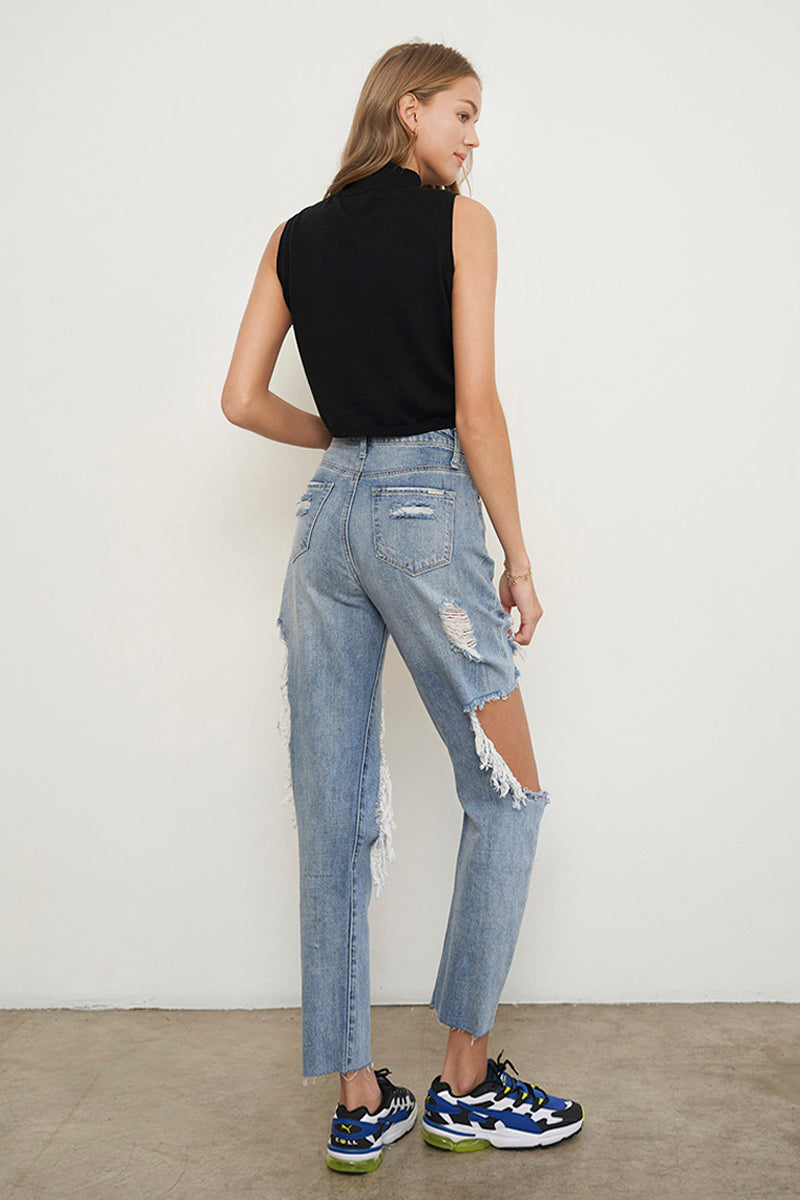 Free The People Mid-Rise Distressed Boyfriend Jeans - Insanegene.com