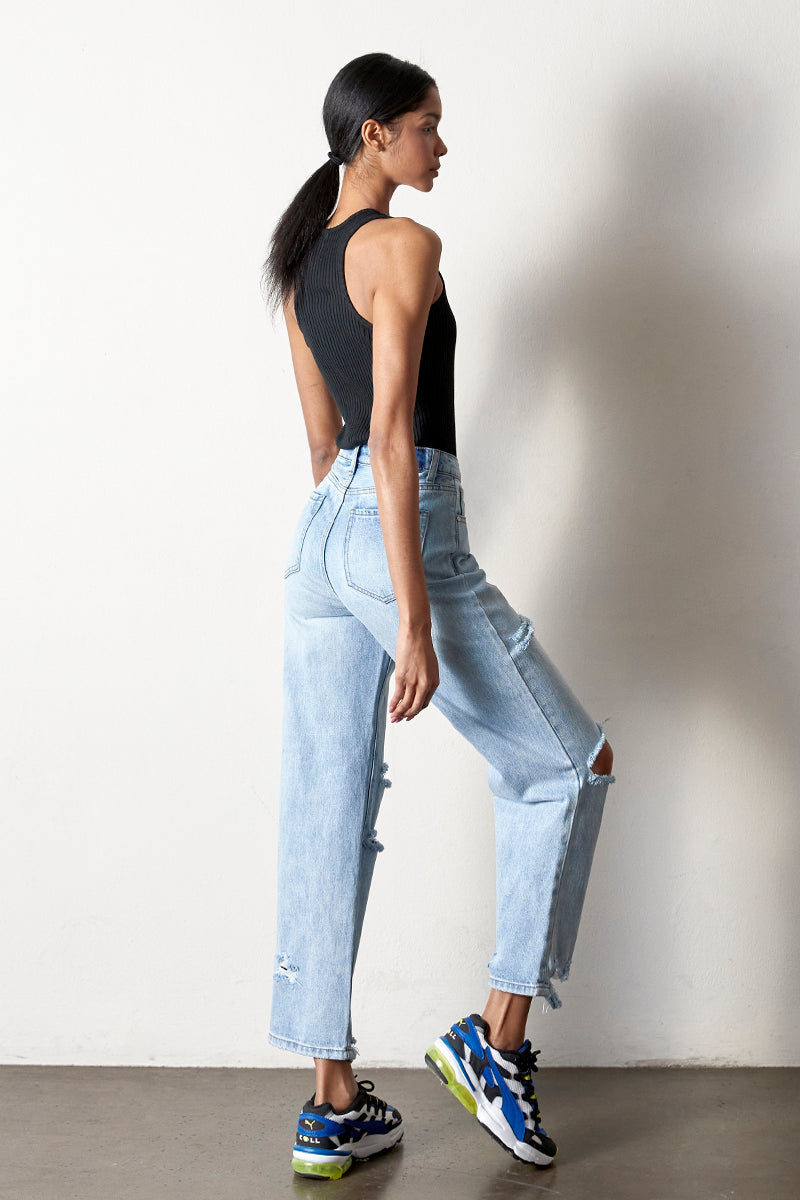 Destructed Straight Fit Jeans - Insanegene.com