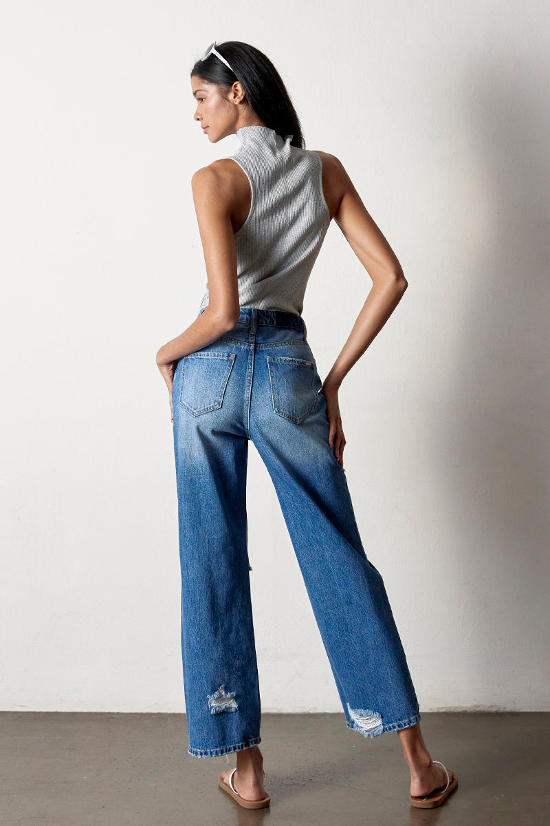 Destructed Straight Fit Jeans - Insanegene.com