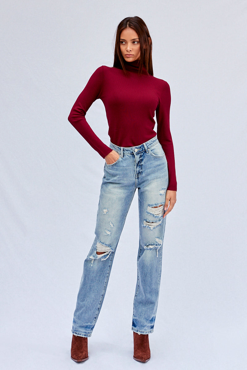 Breezy Friendly High Waisted Loose Straight Jeans - Insanegene.com