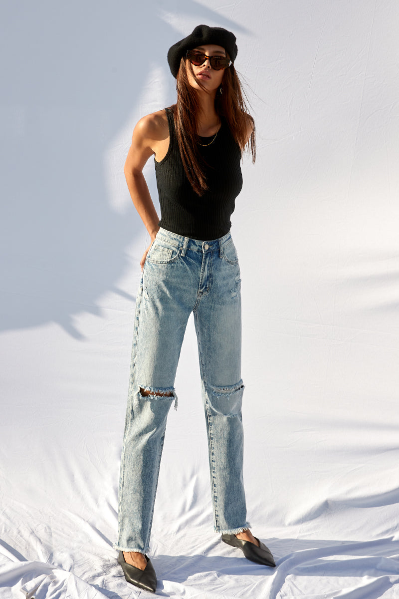 Love Her High Rise Straight Jeans - Insanegene.com