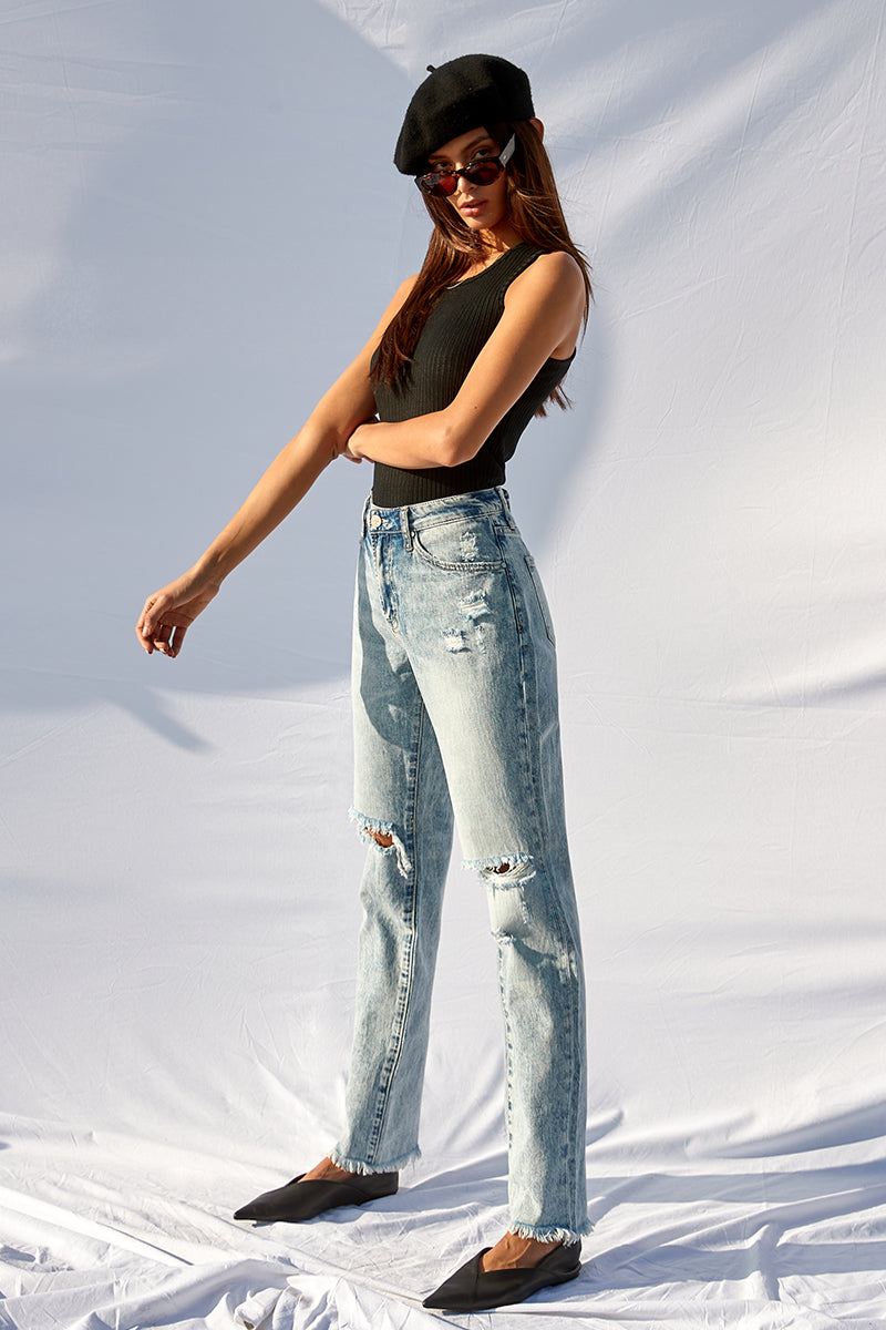 Love Her High Rise Straight Jeans - Insanegene.com