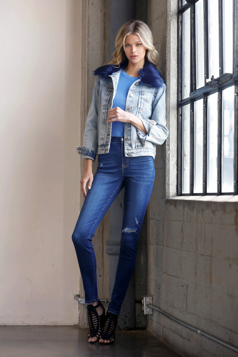 Cozy Pazzy Premium Denim Fur Jacket - Insanegene.com