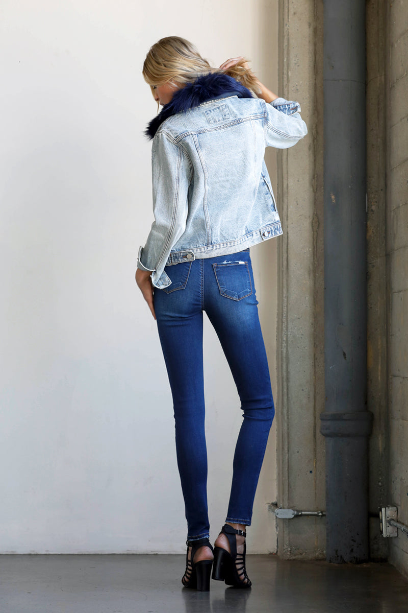Cozy Pazzy Premium Denim Fur Jacket - Insanegene.com