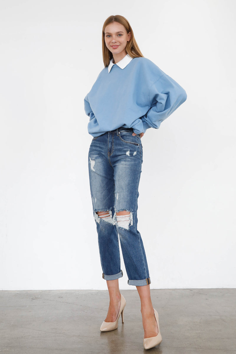 CAROLINE HGH RISE GIRLFRIEND JEANS - Insanegene.com