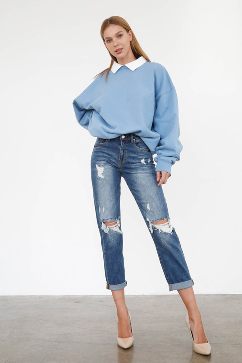 CAROLINE HGH RISE GIRLFRIEND JEANS - Insanegene.com