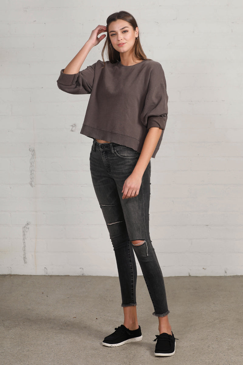 Back Street Mid Rise Ankle Black Skinny Jeans - Insanegene.com