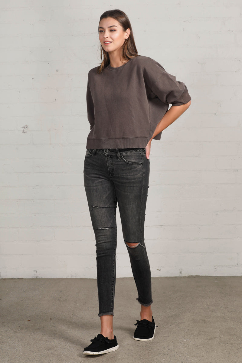 Back Street Mid Rise Ankle Black Skinny Jeans - Insanegene.com