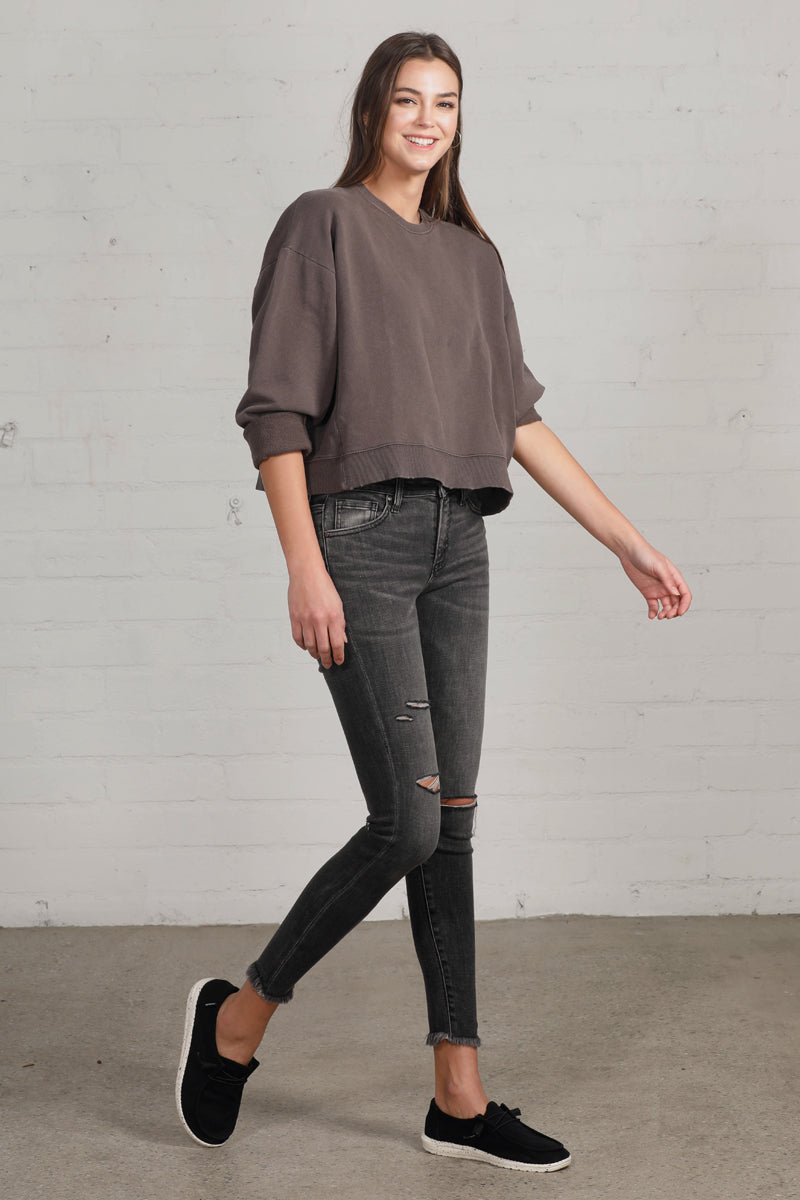 Back Street Mid Rise Ankle Black Skinny Jeans - Insanegene.com