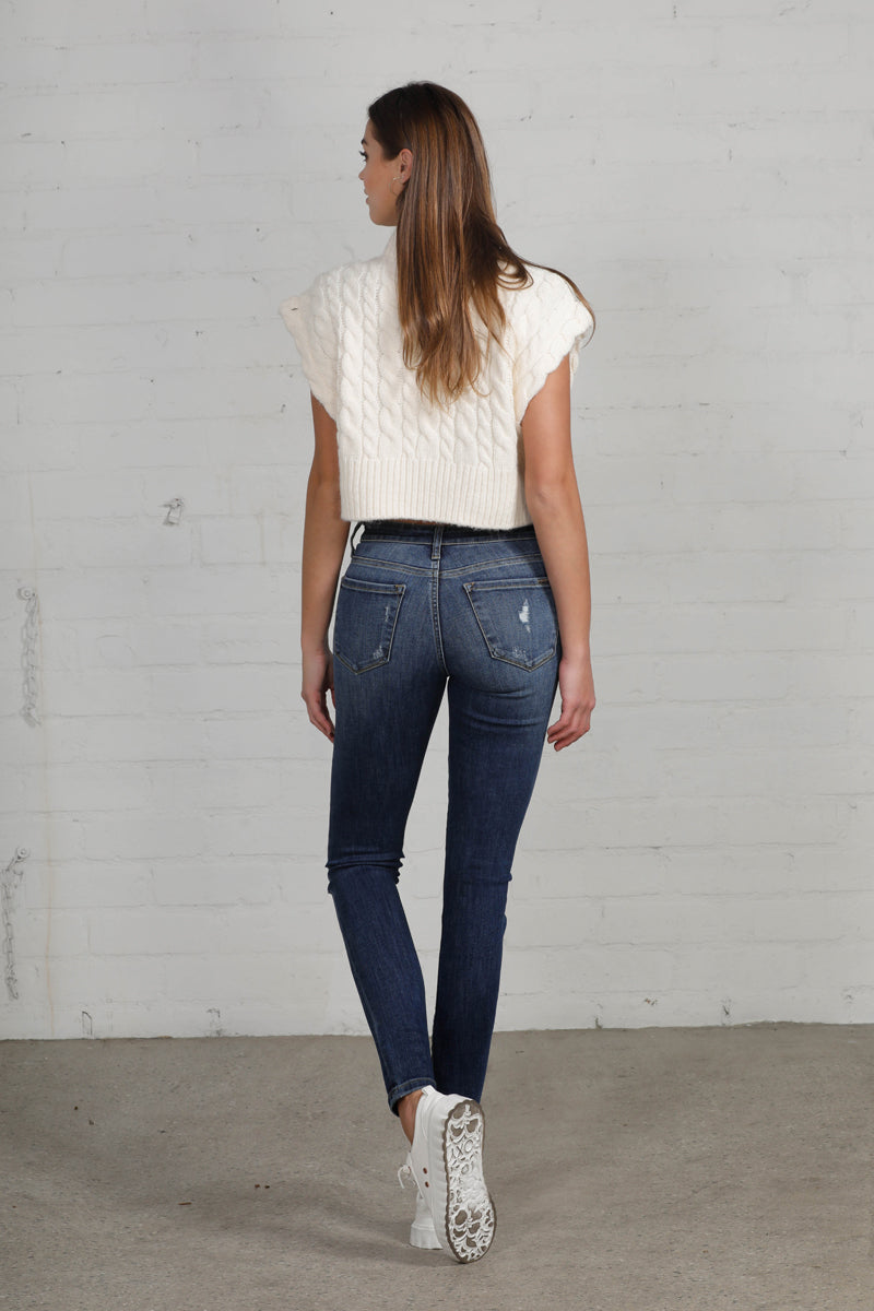 Follow the Trend Distressed Mid Rise Skinny Jeans - Insanegene.com