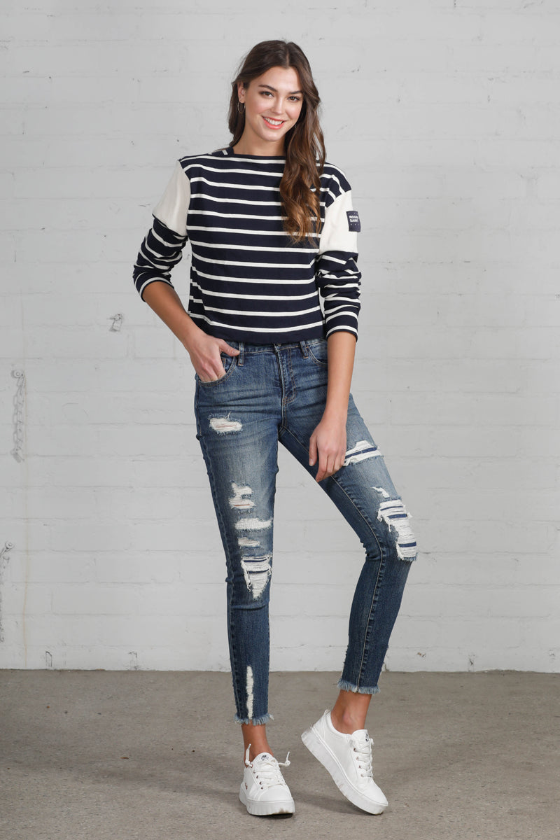 Conspicuous Mid Rise Ankle Skinny Jeans - Insanegene.com