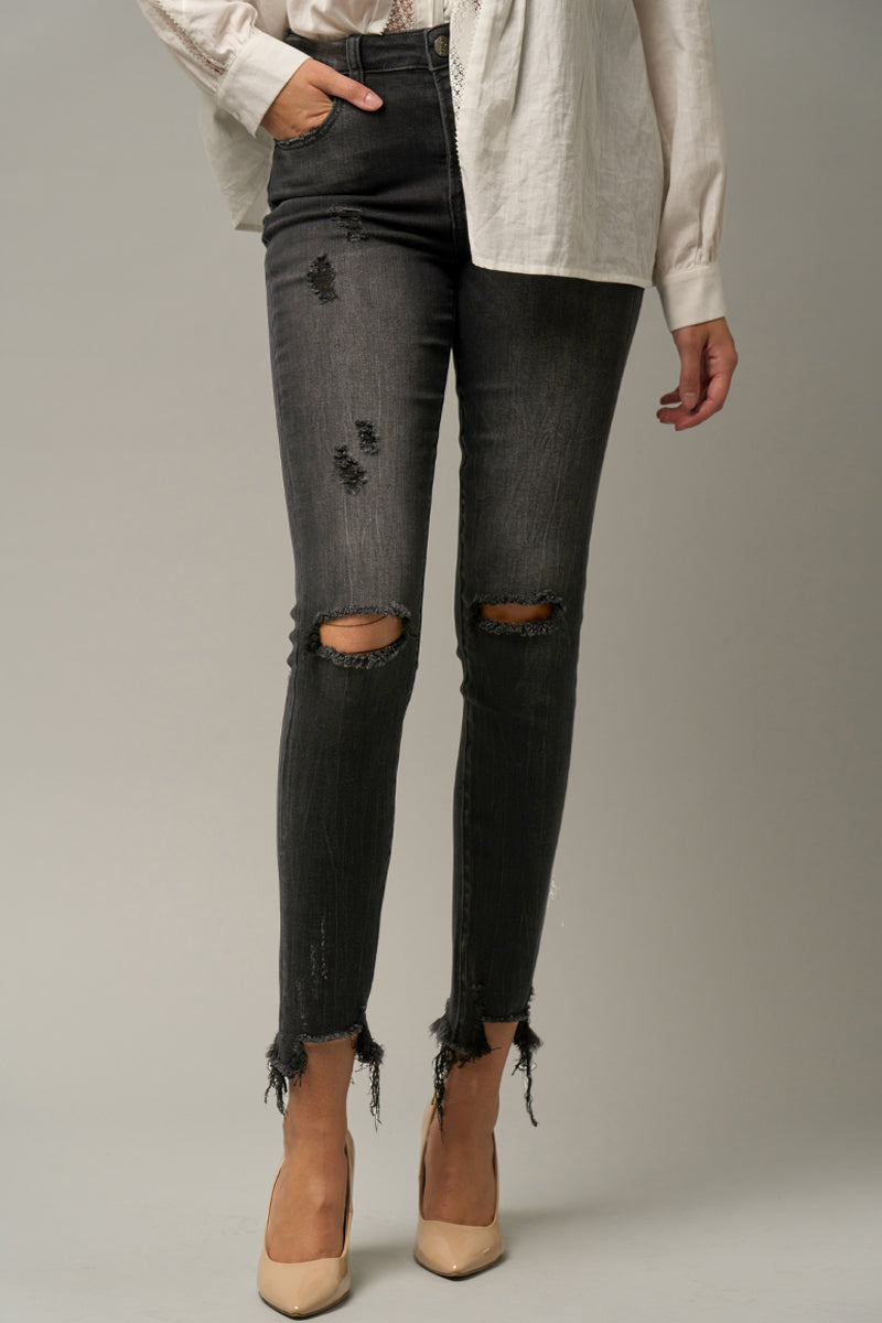 Coal Crop Skinny Fit Jeans - Insanegene.com