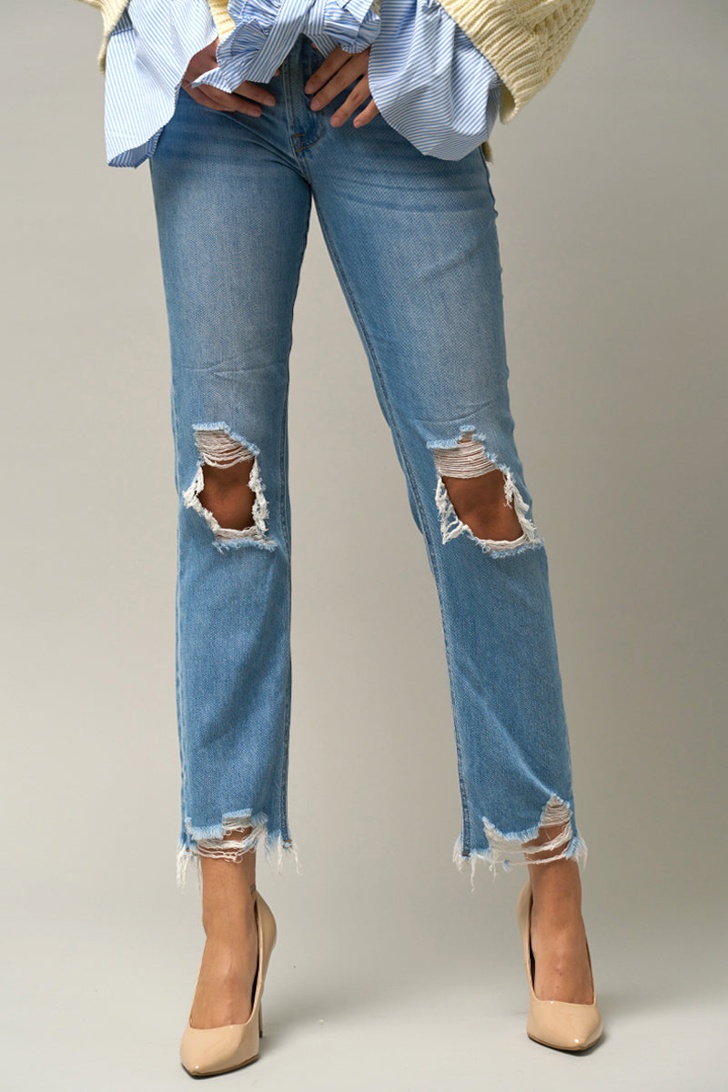 Wicked Trend Destroyed Straight Jeans - Insanegene.com