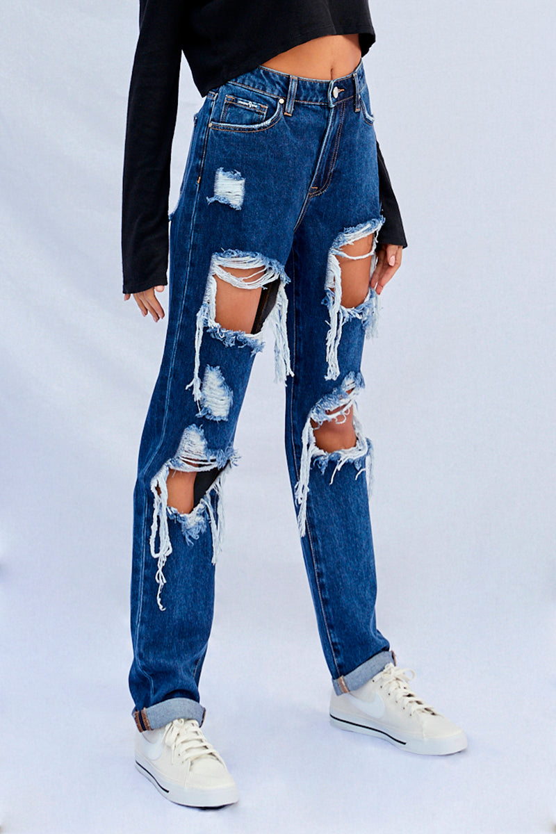Favorite Look High Waist Ripped Baggy Jeans