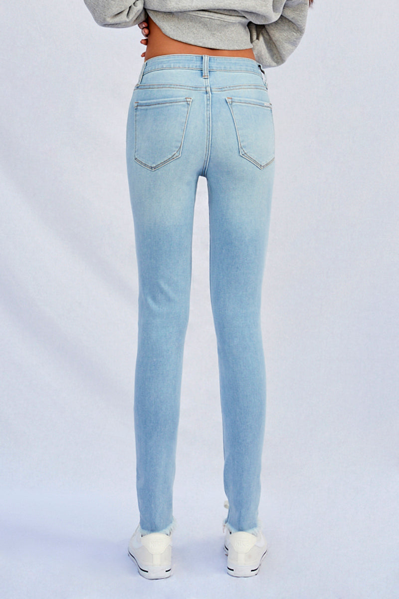 Pure Plain Mid Rise Ankle Skinny Jeans - Insanegene.com