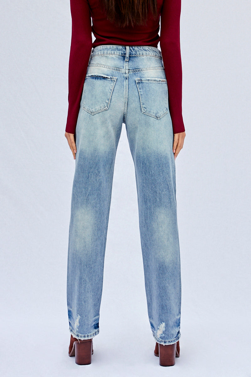 Breezy Friendly High Waisted Loose Straight Jeans - Insanegene.com