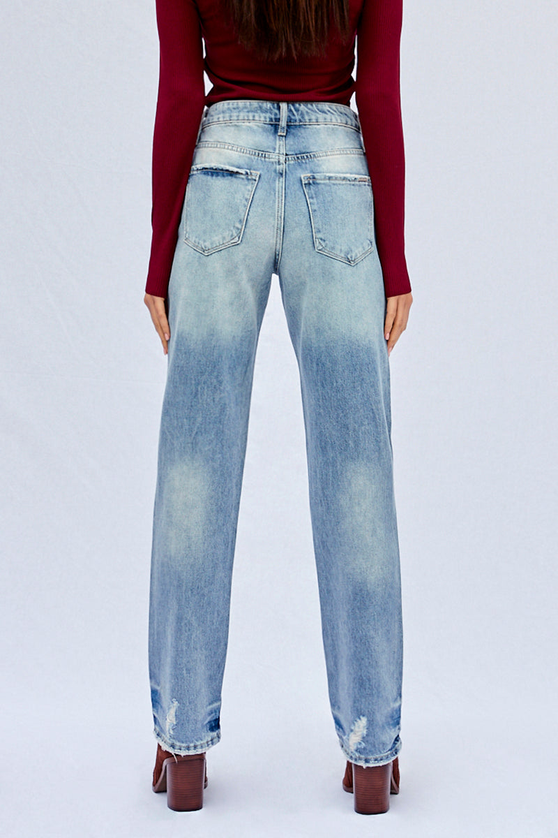 Breezy Friendly High Waisted Loose Straight Jeans - Insanegene.com