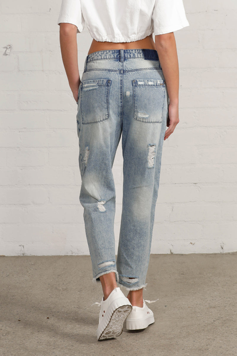 Slouch Vintage Patched Work Jeans - Insanegene.com