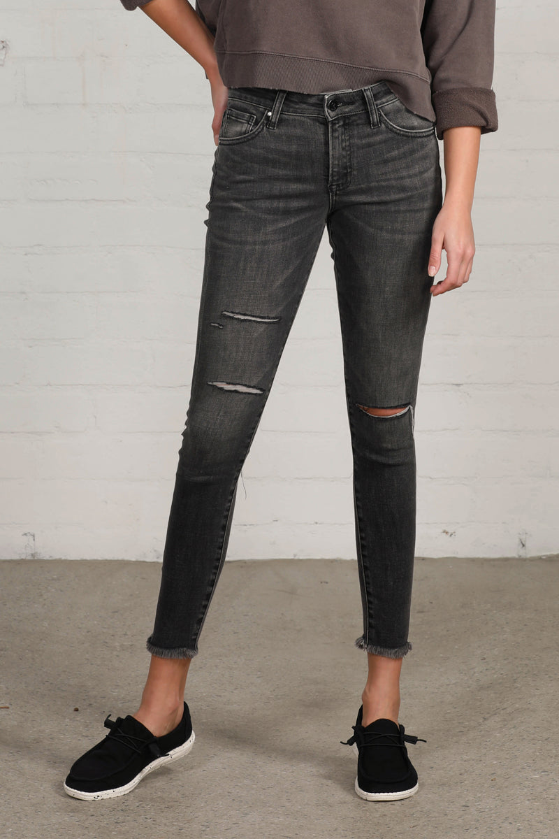 Back Street Mid Rise Ankle Black Skinny Jeans - Insanegene.com