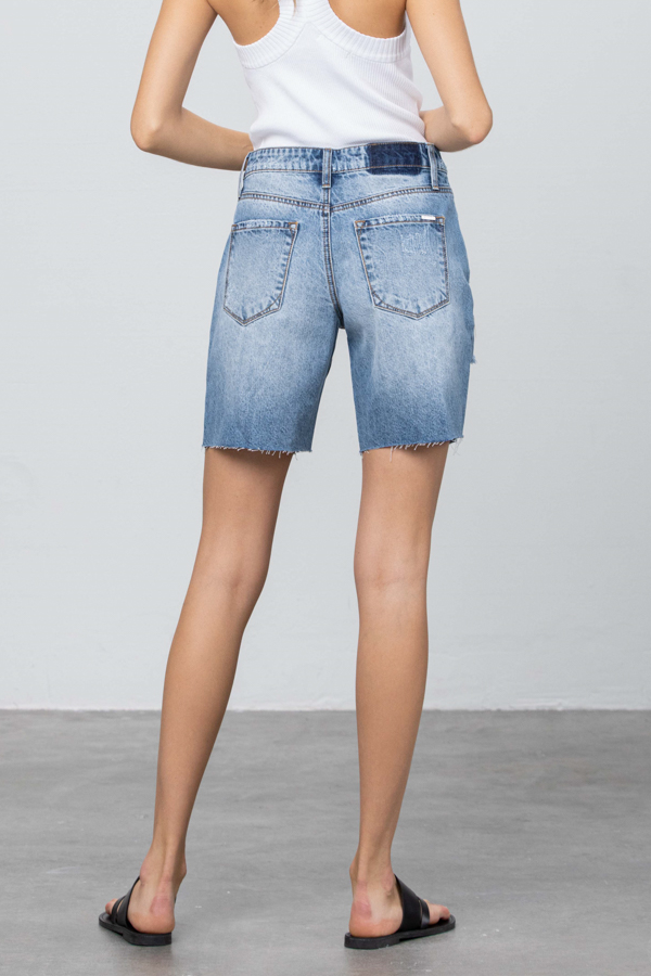 Distressed bermuda shorts womens sale
