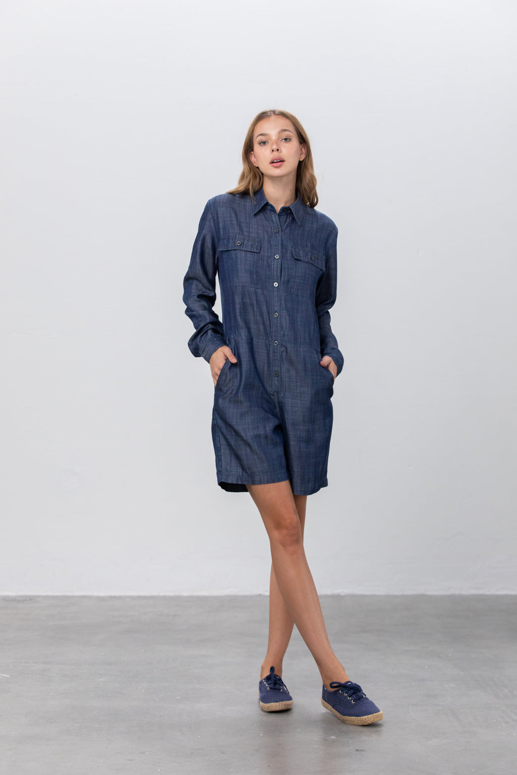 My Blue Bee Tencel Short Jumpsuit Romper - Insanegene.com